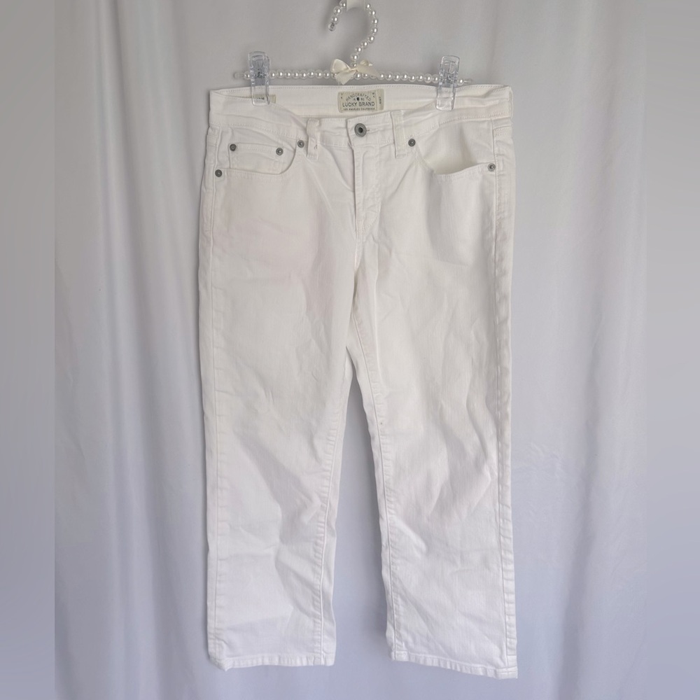 Lucky Brand White Straight-Leg Brooke Cropped Jeans size 4 - Picture 2 of 7